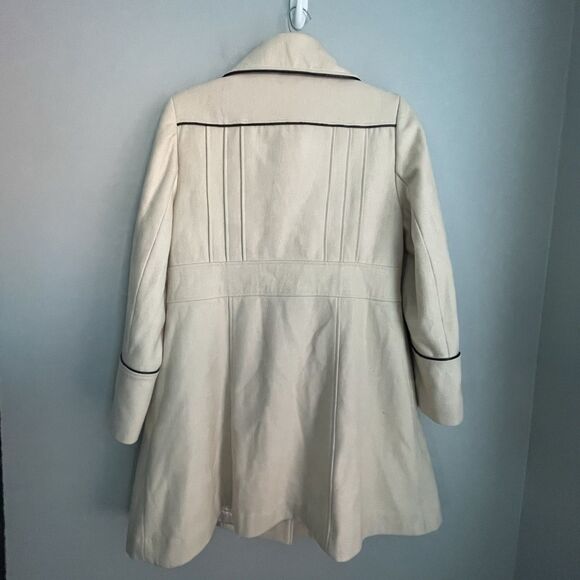 Pea Coat Women's Size 16 Wool Blend Cream/Ivory Button Up Career - Picture 2 of 16